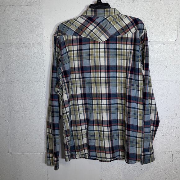 Lucky Brand Men's Indigo long sleeve Western Shirt Multi XL $90 - Picture 3 of 9
